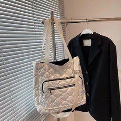 Quilted Ladies Crossbody Bag Nylon Waterproof Soft Warm Shoulder Bag