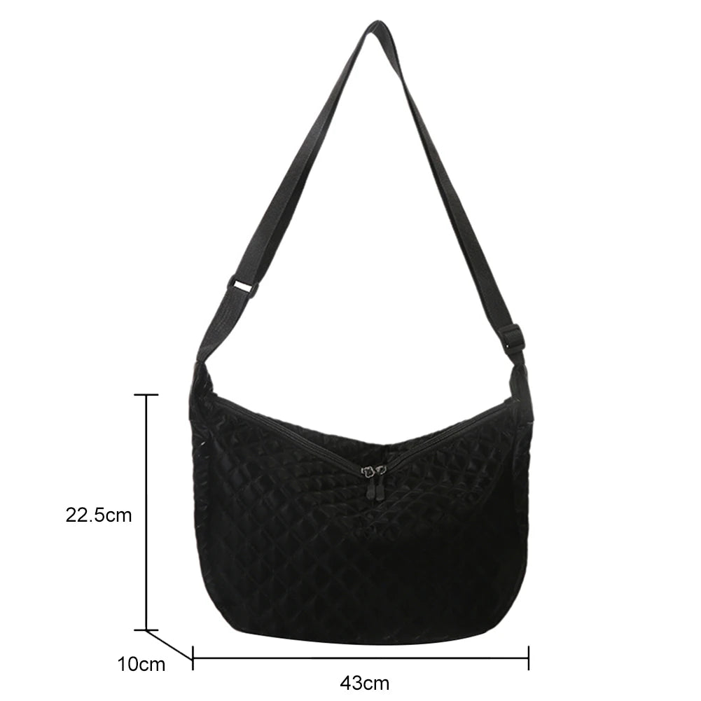 Quilted Ladies Shoulder Bags Autumn Winter Commute Bags Nylon Casual