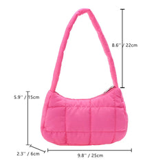 Quilted Ladies Handbags Shoulder Bags Women Hand Bags Winter Solid Soft Shopping