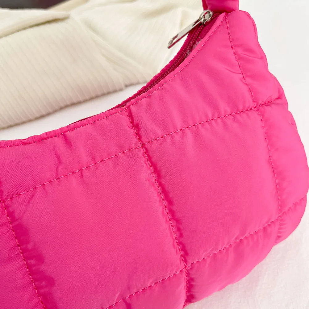 Quilted Ladies Handbags Shoulder Bags Women Hand Bags Winter Solid Soft Shopping