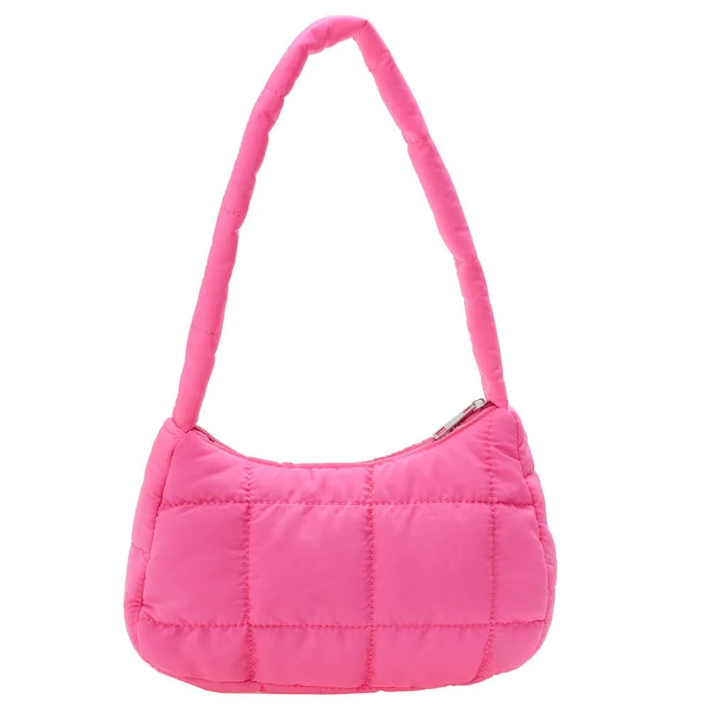 Quilted Ladies Handbags Shoulder Bags Women Hand Bags Winter Solid Soft Shopping