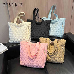 Quilted Ladies Shopper Bag Large Capacity Winter Casual Hand Bags Cotton-Padded