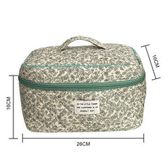 Quilted Cotton Makeup Handbag Toiletry Organizer