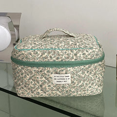 Quilted Cotton Makeup Handbag Toiletry Organizer