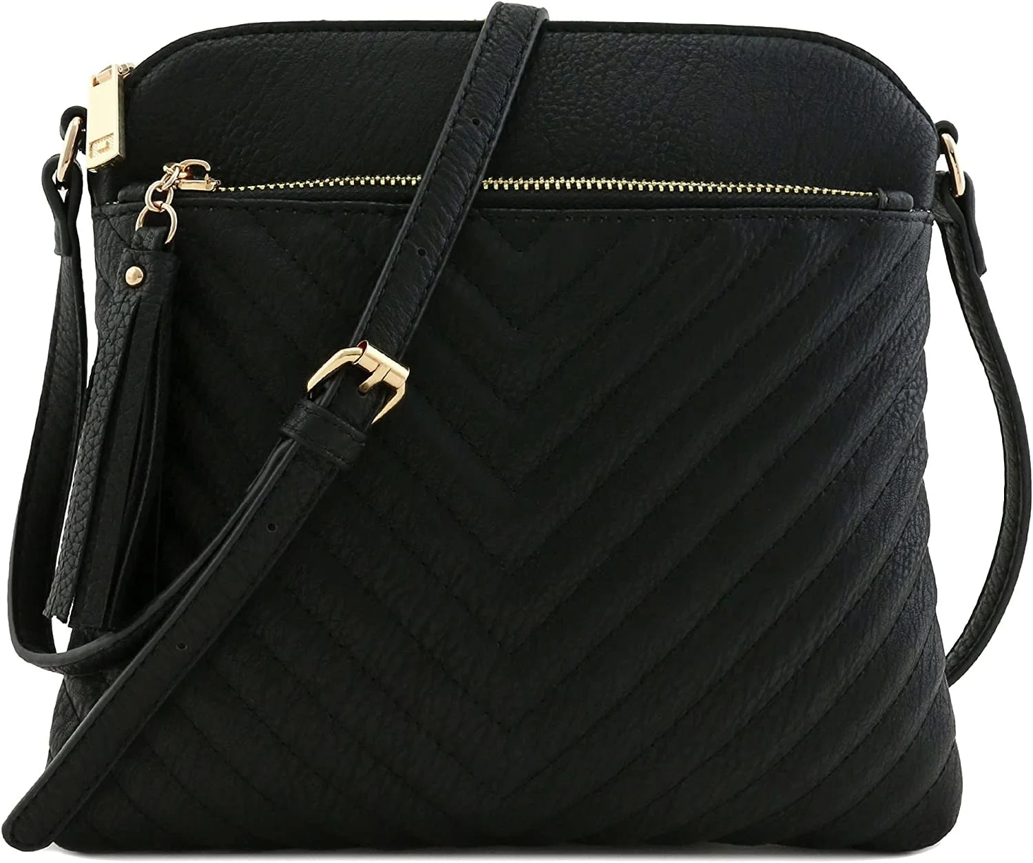 Quilted Crossbody Bag with Tassel