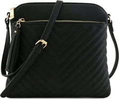 Quilted Crossbody Bag with Tassel