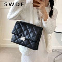 Quilted PU Leather Crossbody Bag Chain Shoulder Purse Handbag Clutch