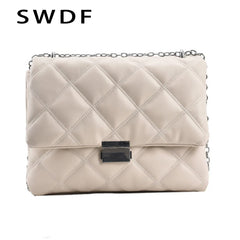 Quilted PU Leather Crossbody Bag Chain Shoulder Purse Handbag Clutch