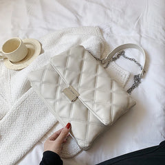 Quilted PU Leather Crossbody Bag Chain Shoulder Purse Handbag Clutch