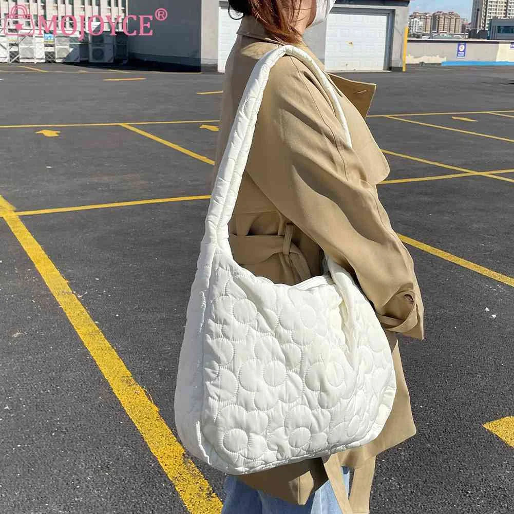 Quilted Shoulder Crossbody Bag Large Capacity Bubble Shopper Bag for Lady