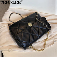 Quilted Crossbody Bag Women Casual Shoulder PU Leather Plaid Messenger