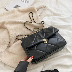 Quilted Crossbody Bag Women Casual Shoulder PU Leather Plaid Messenger