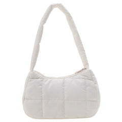 Quilted Underarm Bag Casual Check Ladies Handbags Winter Soft Warm