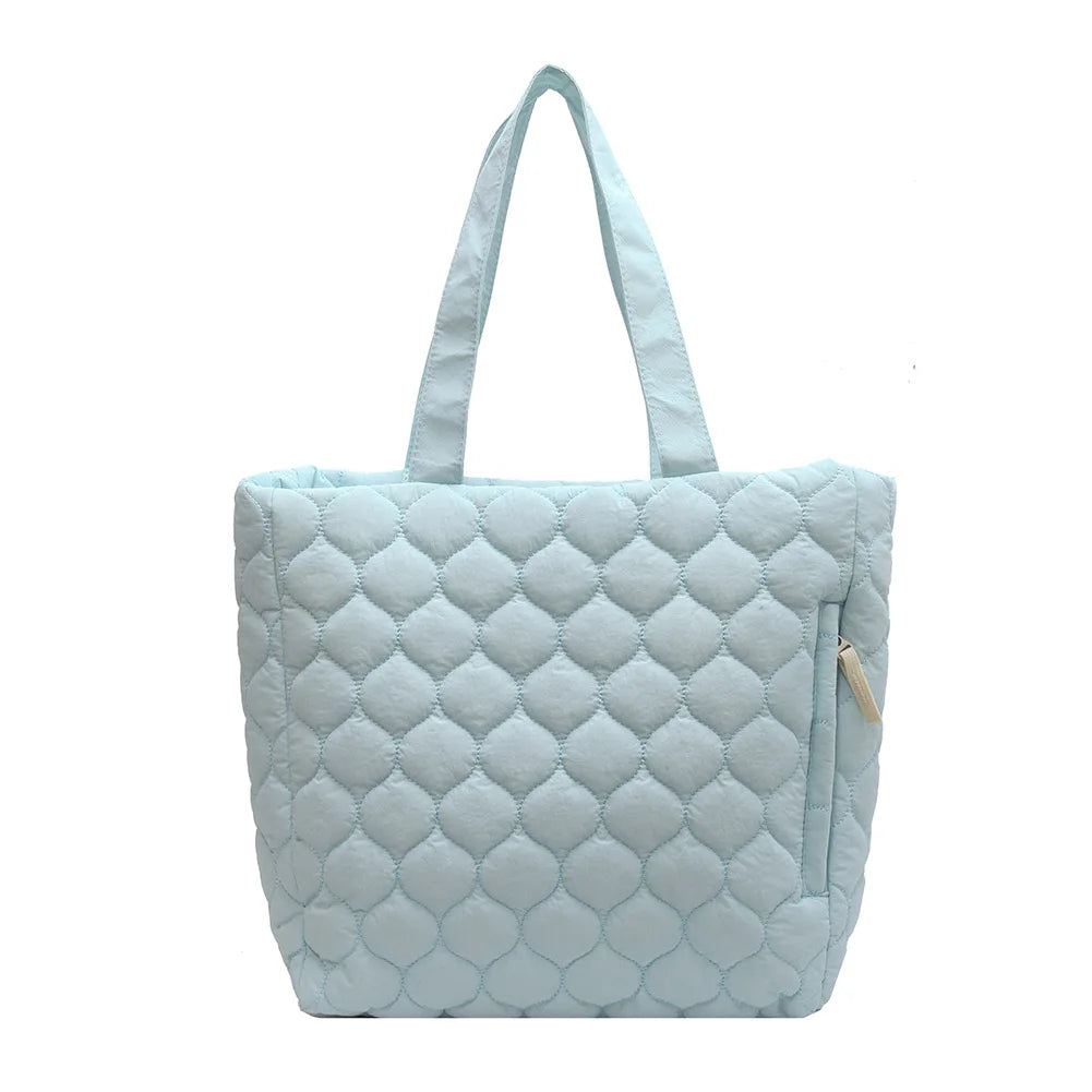 Quilted Underarm Bag Large Capacity Winter Top-handle Bag