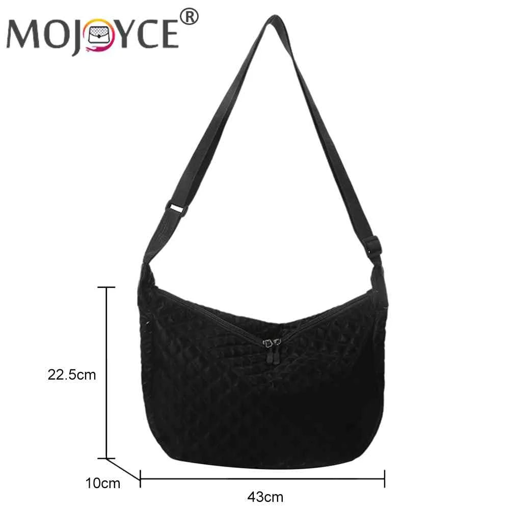 Quilted Crossbody Bag Autumn Winter Nylon Female Portable Adjustable