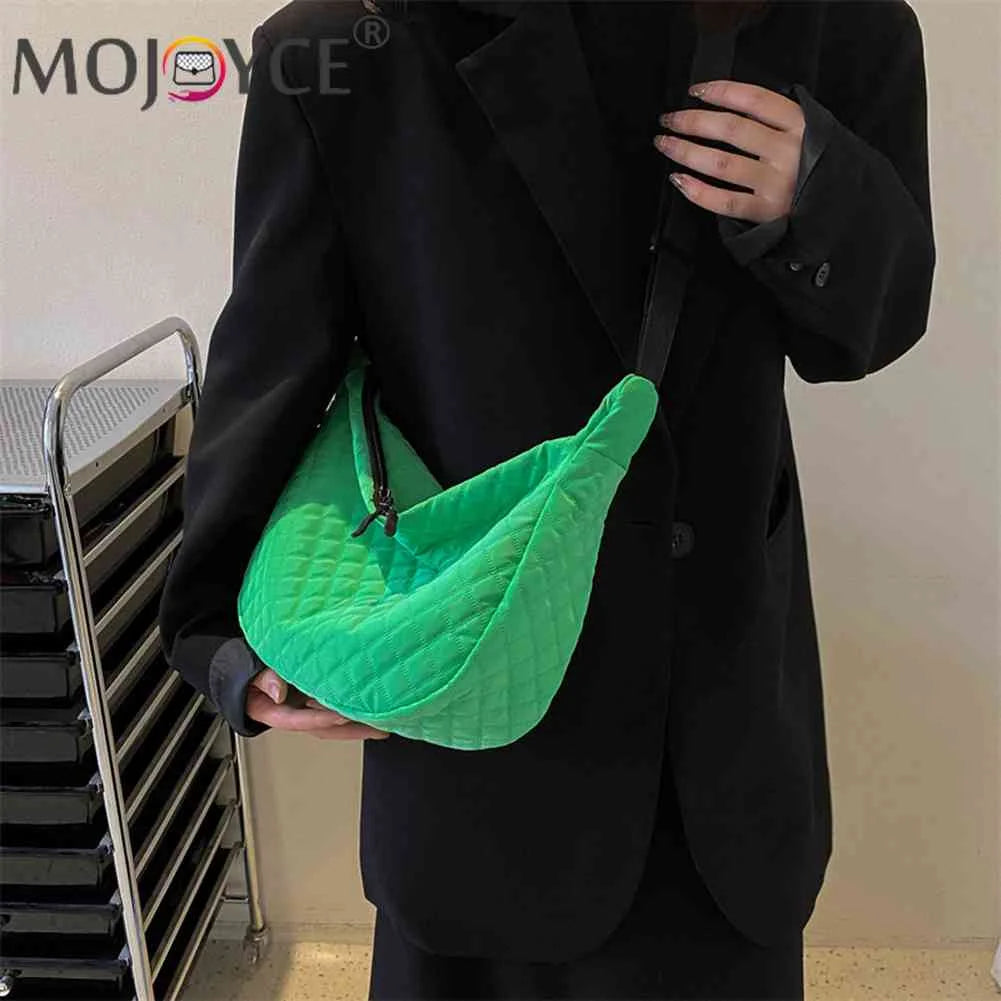 Quilted Crossbody Bag Autumn Winter Nylon Female Portable Adjustable