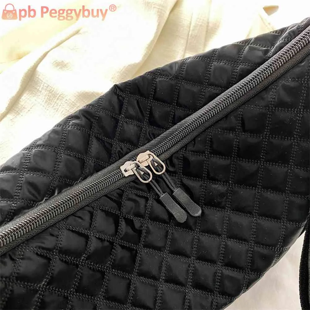 Quilted Women Crossbody Bag Autumn Winter Messenger Bag Nylon Casual Portable