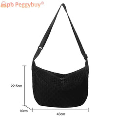 Quilted Women Crossbody Bag Autumn Winter Messenger Bag Nylon Casual Portable