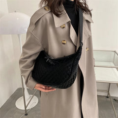 Quilted Women Crossbody Bag Autumn Winter Messenger Bag Nylon Female Casual Soft