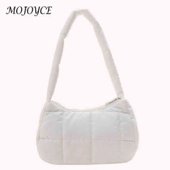 Quilted Women Hand Bags Casual Check Female Tote Winter Soft Warm