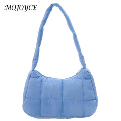 Quilted Women Hand Bags Casual Check Female Tote Winter Soft Warm
