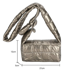 Quilted Women Messenger Bag Buckle Ladies Handbags Casual Flap Nylon