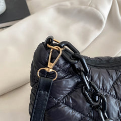 Quilted Women Shoulder Bags Cotton Padded Chain Shoulder Handbag