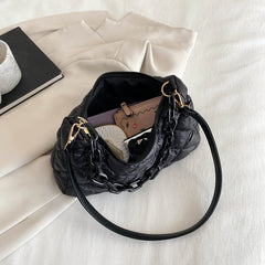 Quilted Women Shoulder Bags Cotton Padded Chain Shoulder Handbag