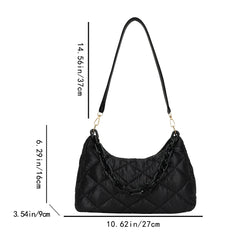 Quilted Women Shoulder Bags Cotton Padded Chain Shoulder Handbag