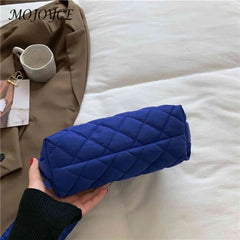 Quilted Women Shoulder Bags Winter Messenger Bags Soft Buckle
