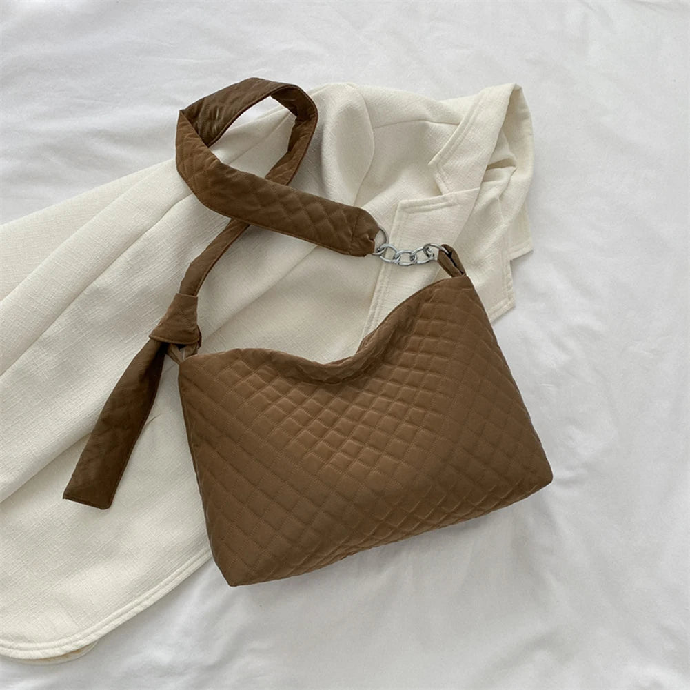 Quilted Women Shoulder Bags Nylon Cotton Ladies Handbags
