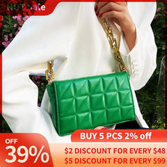 Quilting PU Leather Crossbody Bag for Women Summer Travel Trends Shoulder Bag