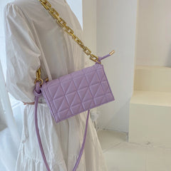Quilting PU Leather Crossbody Bag for Women Summer Travel Trends Shoulder Bag