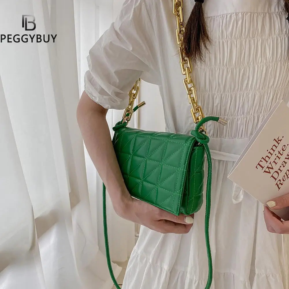 Quilting PU Leather Crossbody Bag for Women Summer Travel Trends Shoulder Bag