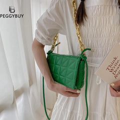 Quilting PU Leather Crossbody Bag for Women Summer Travel Trends Shoulder Bag