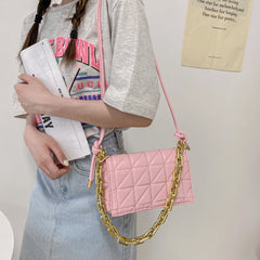 Quilting PU Leather Crossbody Bag for Women Summer Travel Trends Shoulder Bag