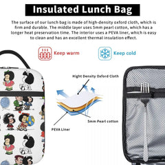 Quino Mafada Manga Lunch Bag Women Argentina Cartoon Cooler Bento Box