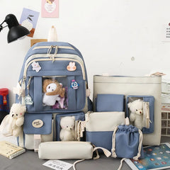 4-Piece Set Kids School Backpacks Large Capacity Boys Girls Shoulder Bags