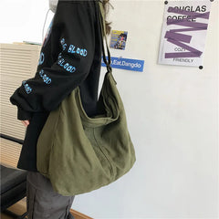 Canvas Messenger Bag Large Capacity Student Shoulder Casual Shopping