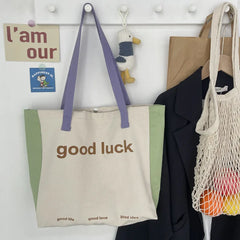 Qyahlybz Canvas Shoulder Bags Large Capacity Tote Bag