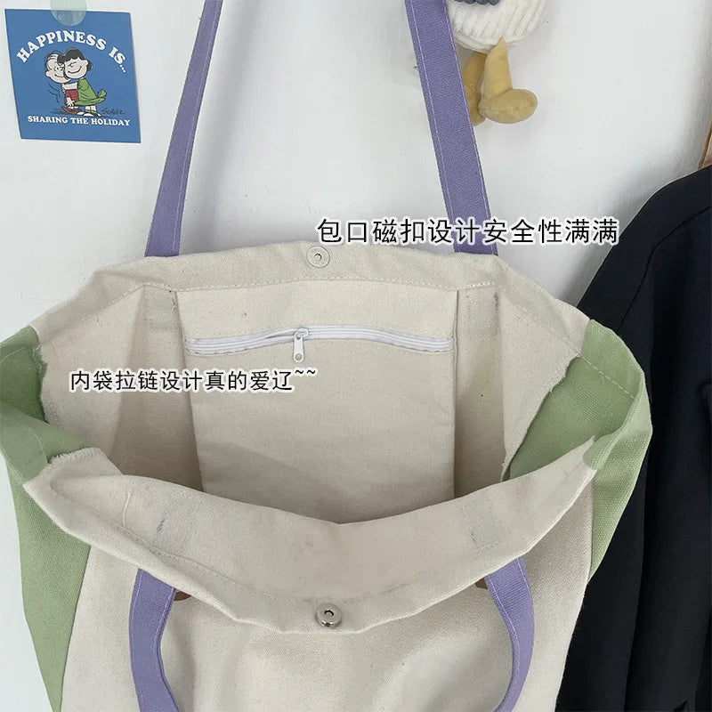 Qyahlybz Canvas Shoulder Bags Large Capacity Tote Bag