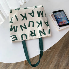 Large Capacity Student Class Book Bags Canvas Shopping Bags Women Handbags