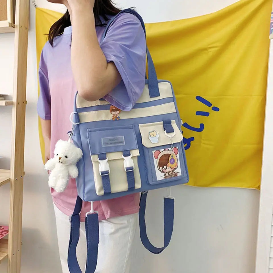 Canvas Female School Bags Women's Handbags Large Capacity
