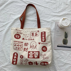 Canvas Shoulder Bag for Women Large Capacity Handbag