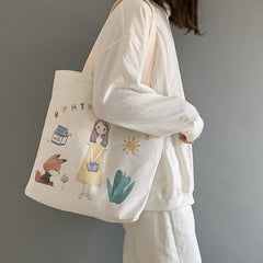 Canvas Shoulder Bag Japanese Students School Tote Bag