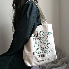 Canvas Letter Women's Shoulder Bag Handbag