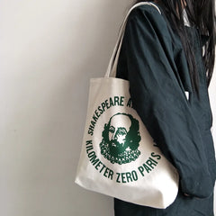 Canvas Letter Women's Shoulder Bag Handbag