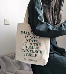 Canvas Letter Women's Shoulder Bag Handbag