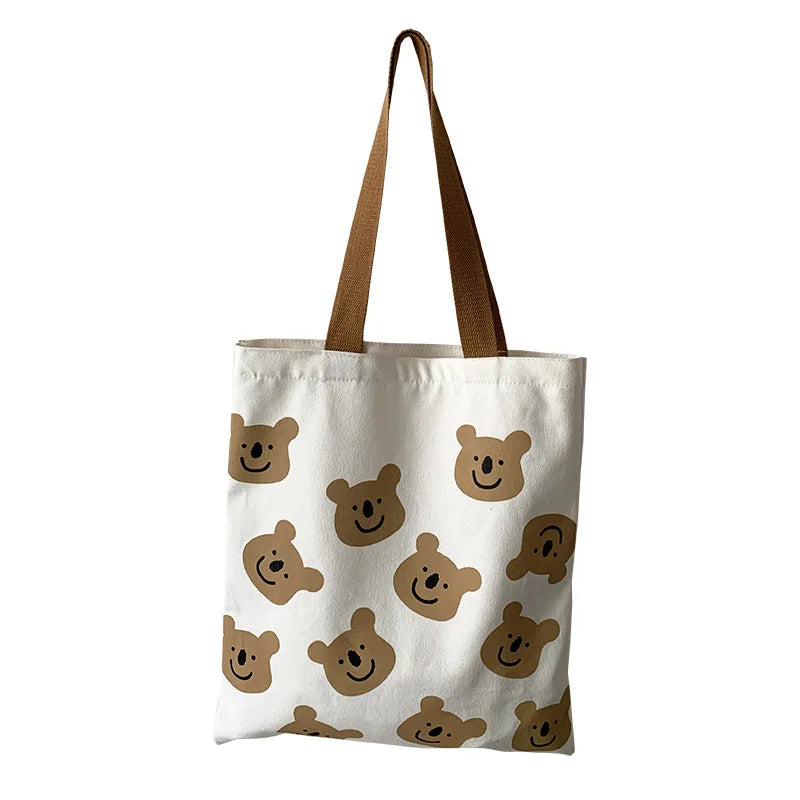 Canvas Women's Shoulder Bag Cartoon Art Bookbag Female Handbag