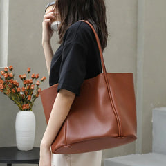 Soft Leather Mother Tote Bag Women's Handbag